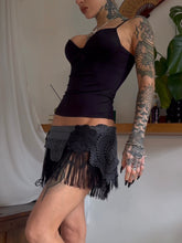 Load image into Gallery viewer, Upcycled doily fringe skirt