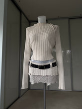 Load image into Gallery viewer, White/grey upcycled jumper set