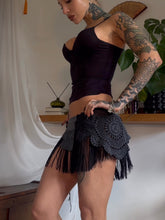 Load image into Gallery viewer, Upcycled doily fringe skirt