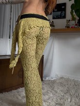 Load image into Gallery viewer, Mustard lace flared pants (one off)