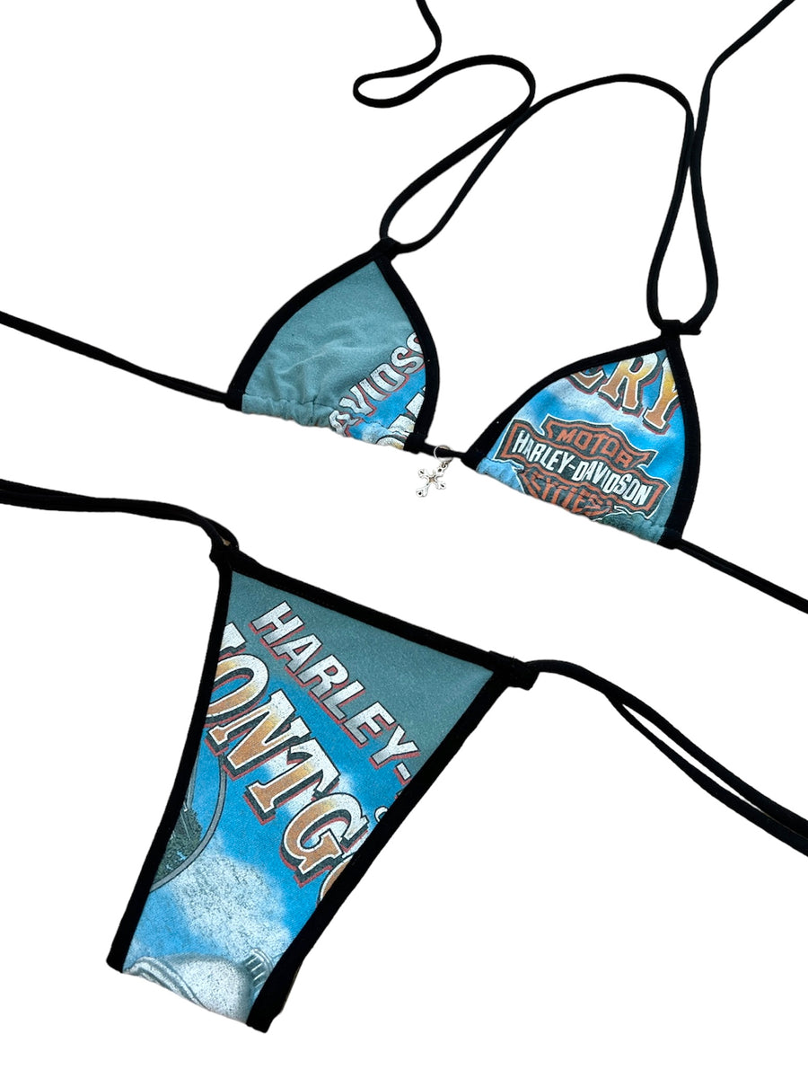 Reworked Harley Davidson bikini, teal Futr Store