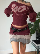Load image into Gallery viewer, Upcycled vintage off shoulder jumper set
