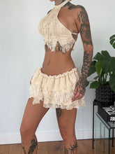 Load image into Gallery viewer, Lace shredded pixie set, cream
