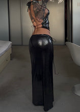 Load image into Gallery viewer, Metallic halter top and maxi skirt set
