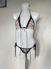 Load image into Gallery viewer, One off, lace up bikini skirt set, pink
