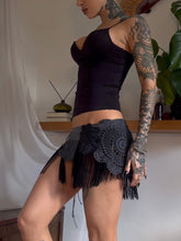 Load image into Gallery viewer, Upcycled doily fringe skirt
