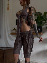 Load image into Gallery viewer, Taupe/grey lace halter top and capri/pedal pusher set (one off)
