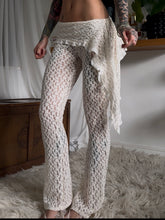 Load image into Gallery viewer, Cream lace flared pants (one off)
