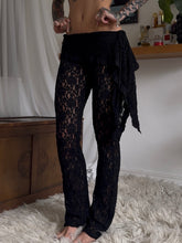 Load image into Gallery viewer, Black lace flared pants (one off)
