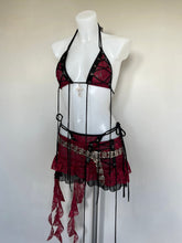 Load image into Gallery viewer, Lace eyelet bikini skirt set
