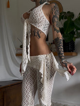 Load image into Gallery viewer, Cream lace halter top
