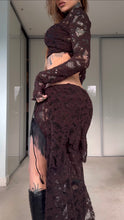 Load image into Gallery viewer, Lace distressed maxi skirt set

