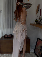 Load image into Gallery viewer, Upcycled chiffon doily dress
