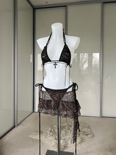 Load image into Gallery viewer, Eyelet bikini skirt set, leopard (full set)

