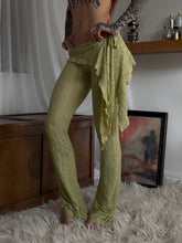 Load image into Gallery viewer, Olive textured lace flared pants
