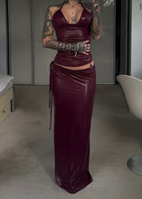 Load image into Gallery viewer, Halter top and maxi skirt set- berry shine
