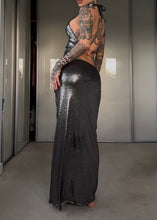 Load image into Gallery viewer, Metallic halter top and maxi skirt set
