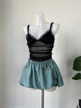 Load image into Gallery viewer, Satin printed balloon skirt, teal (one off)
