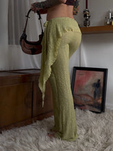 Load image into Gallery viewer, Olive textured lace flared pants
