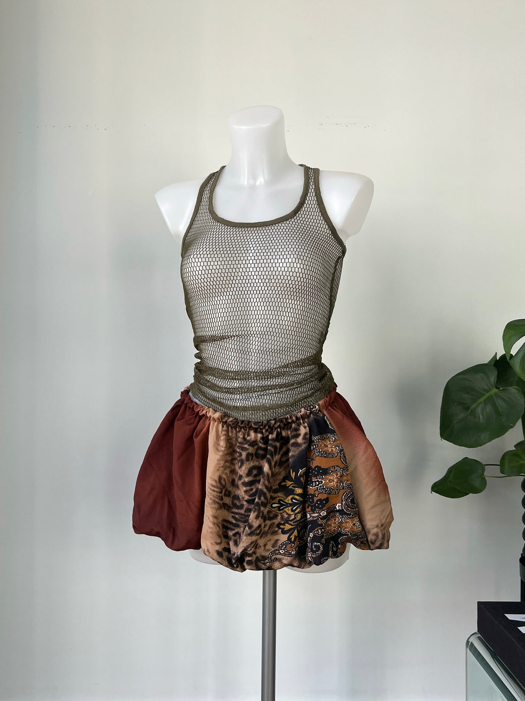 leopard print balloon skirt (one off)