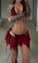 Load image into Gallery viewer, Lace up bikini and wrap cover set, red
