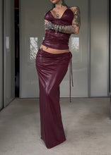 Load image into Gallery viewer, Halter top and maxi skirt set- berry shine
