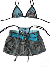 Load image into Gallery viewer, Reworked Harley davidson bikini, blue
