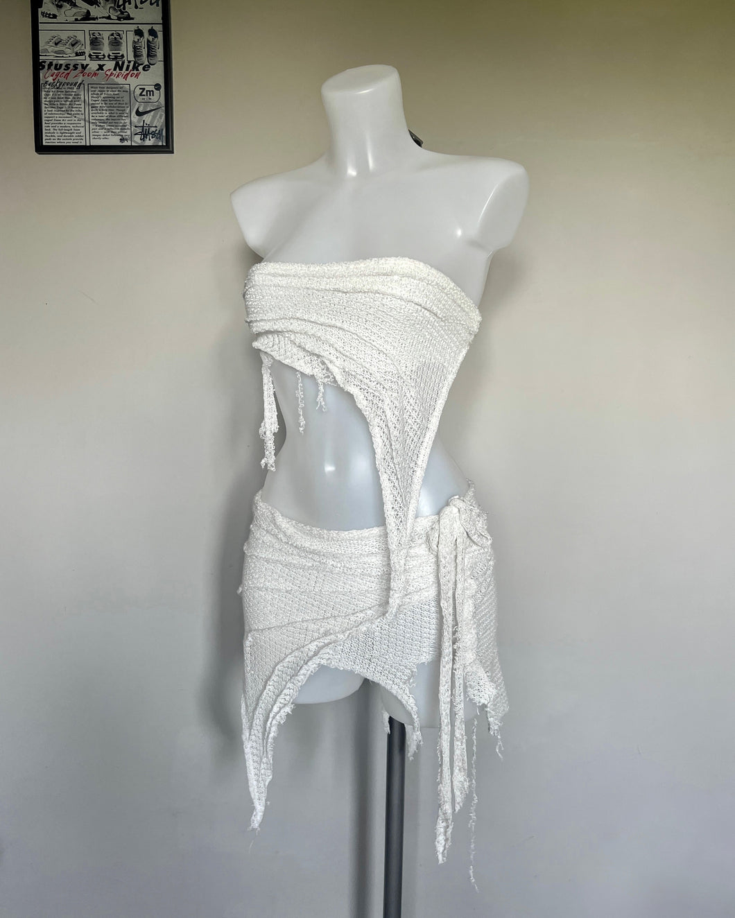 Knit asymmetric skirt set